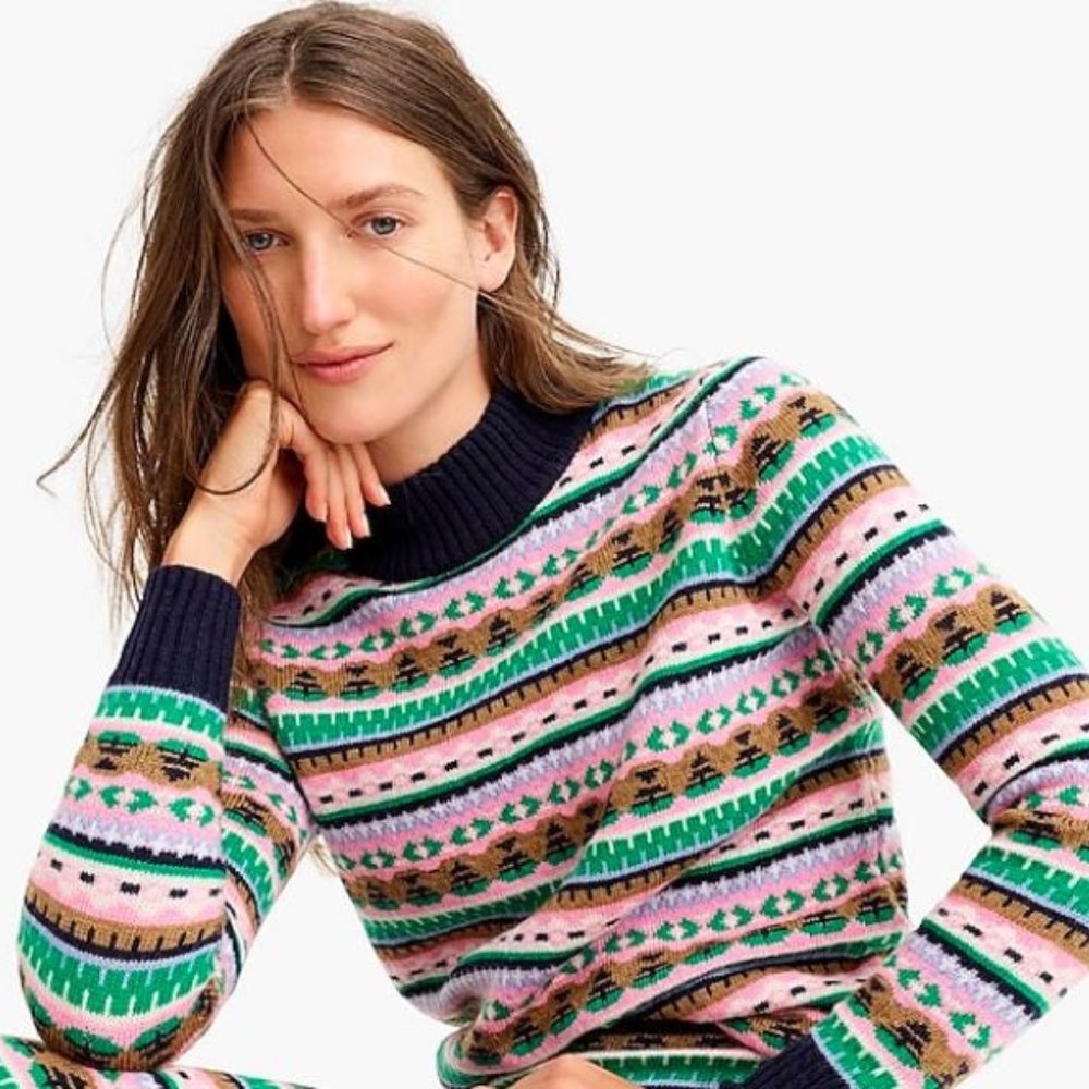 J. Crew Multicolor Patterned Sweater - image 1